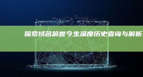 探索域名前世今生：深度历史查询与解析